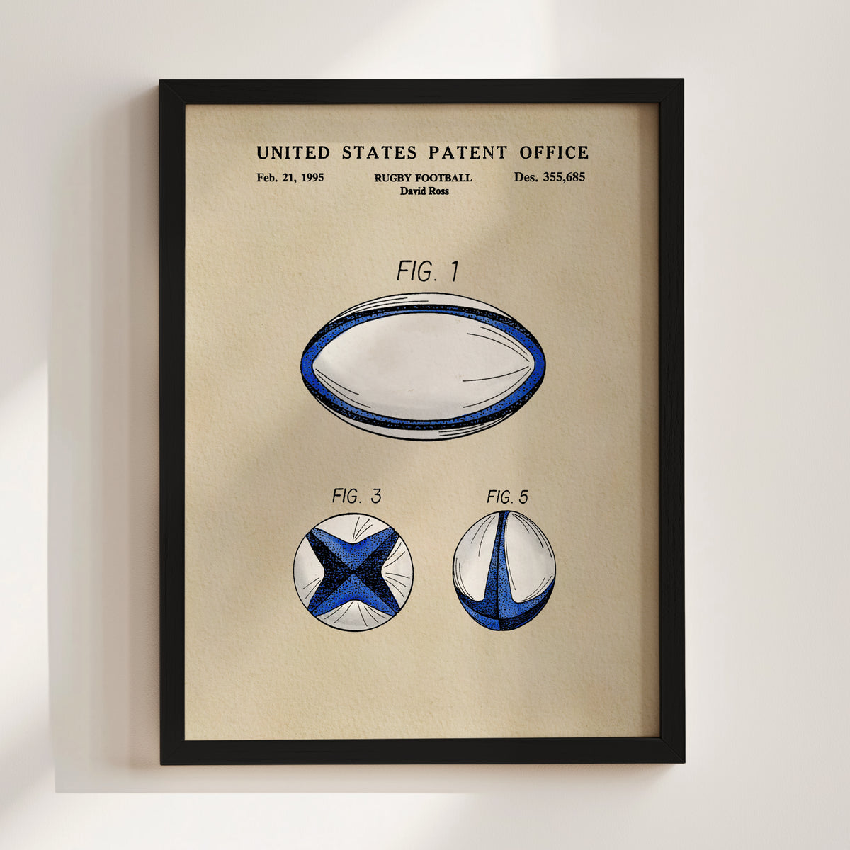 Rugby Ball (1995) patent art print