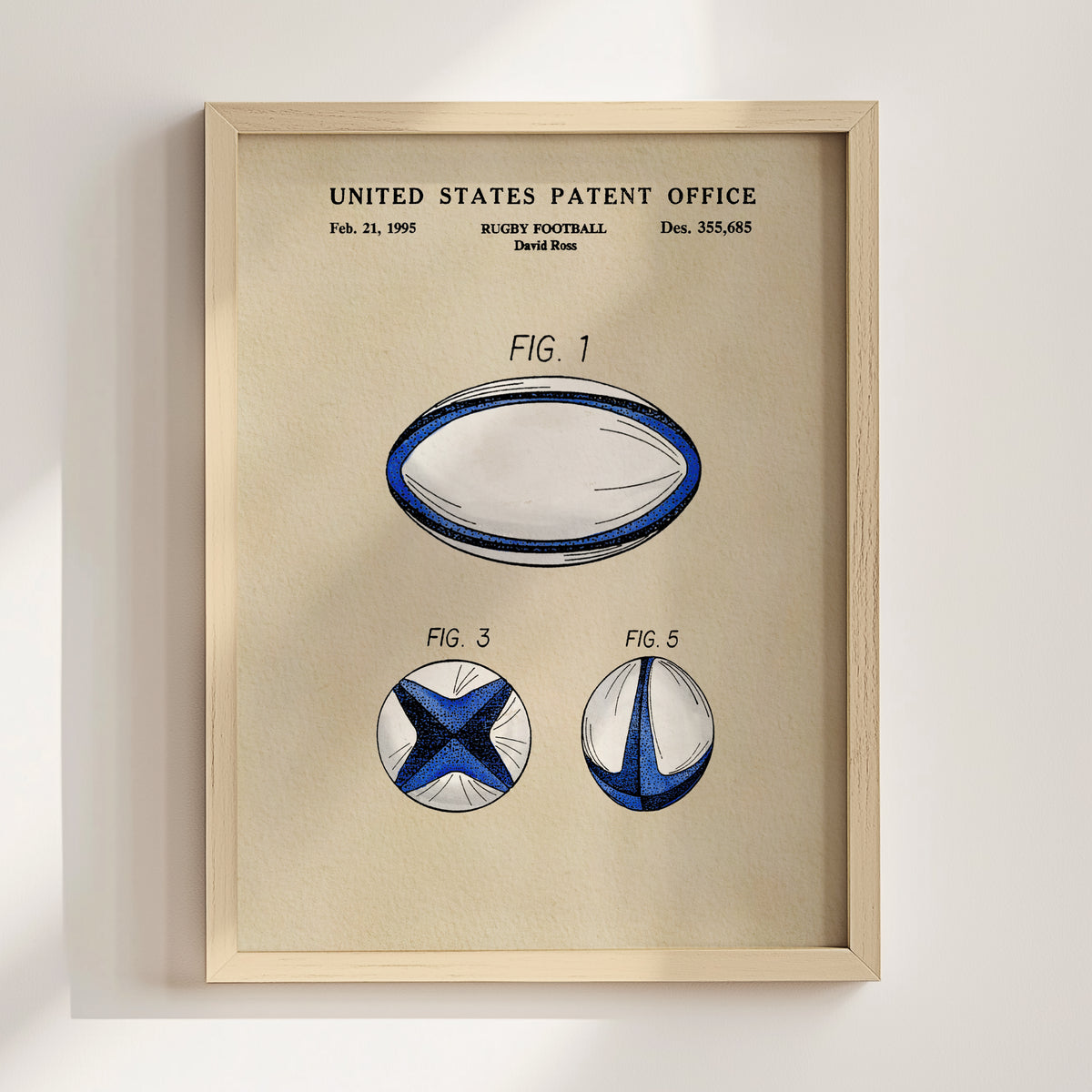 Rugby Ball (1995) patent art print