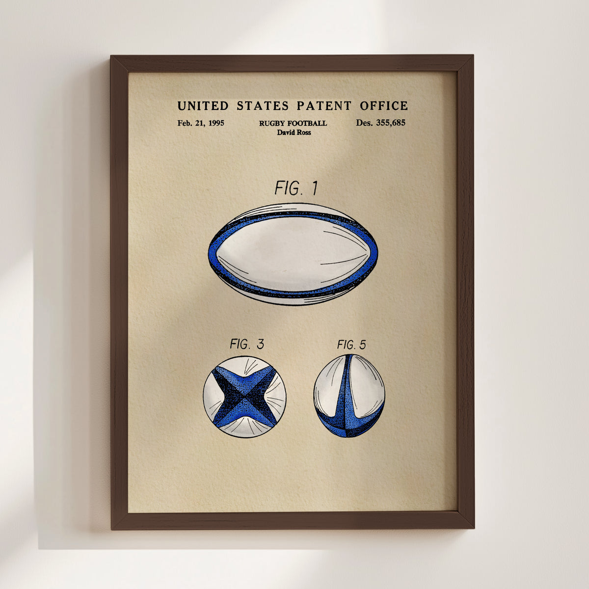 Rugby Ball (1995) patent art print