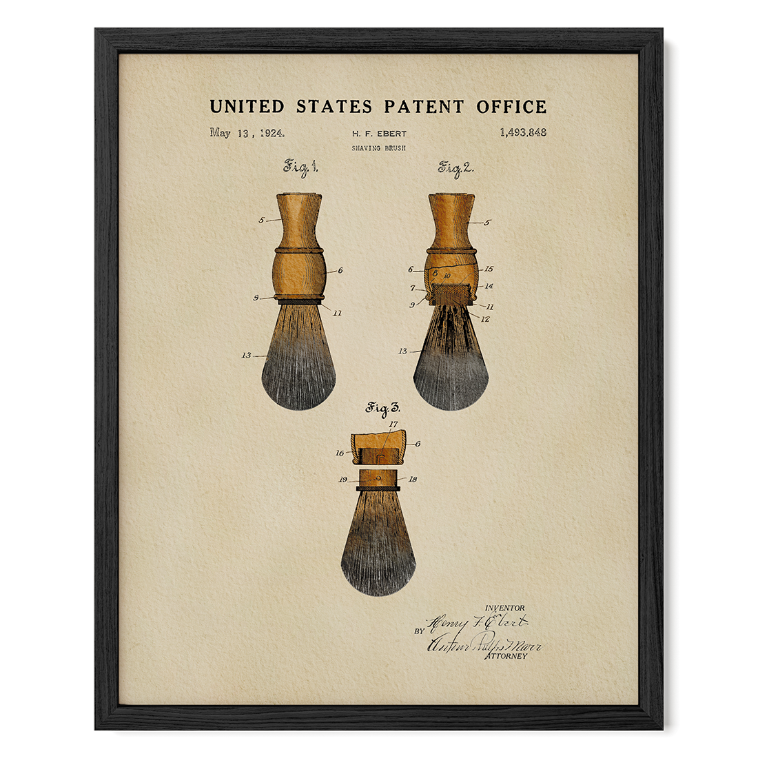 Shaving Brush (1924) patent art print