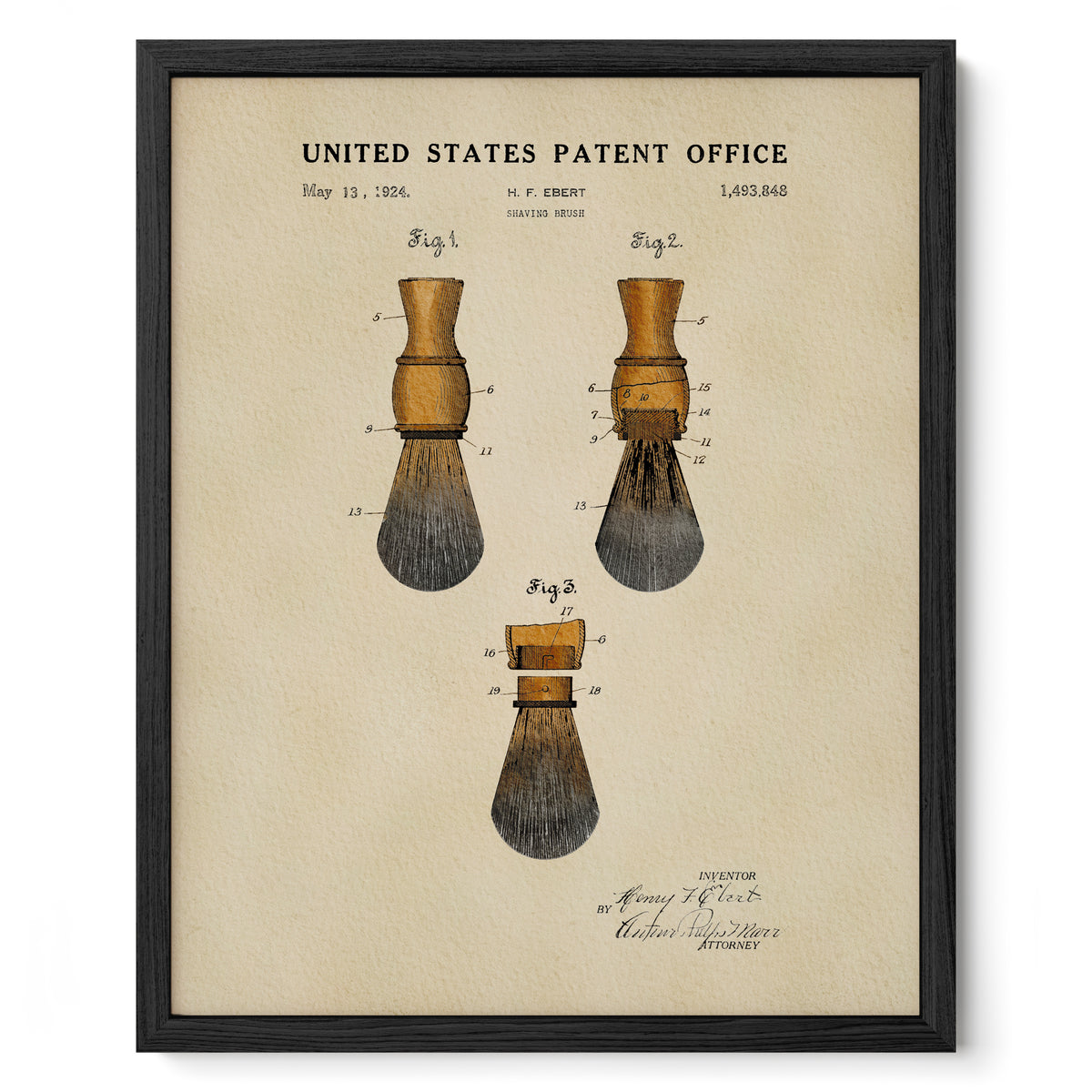 Shaving Brush (1924) patent art print