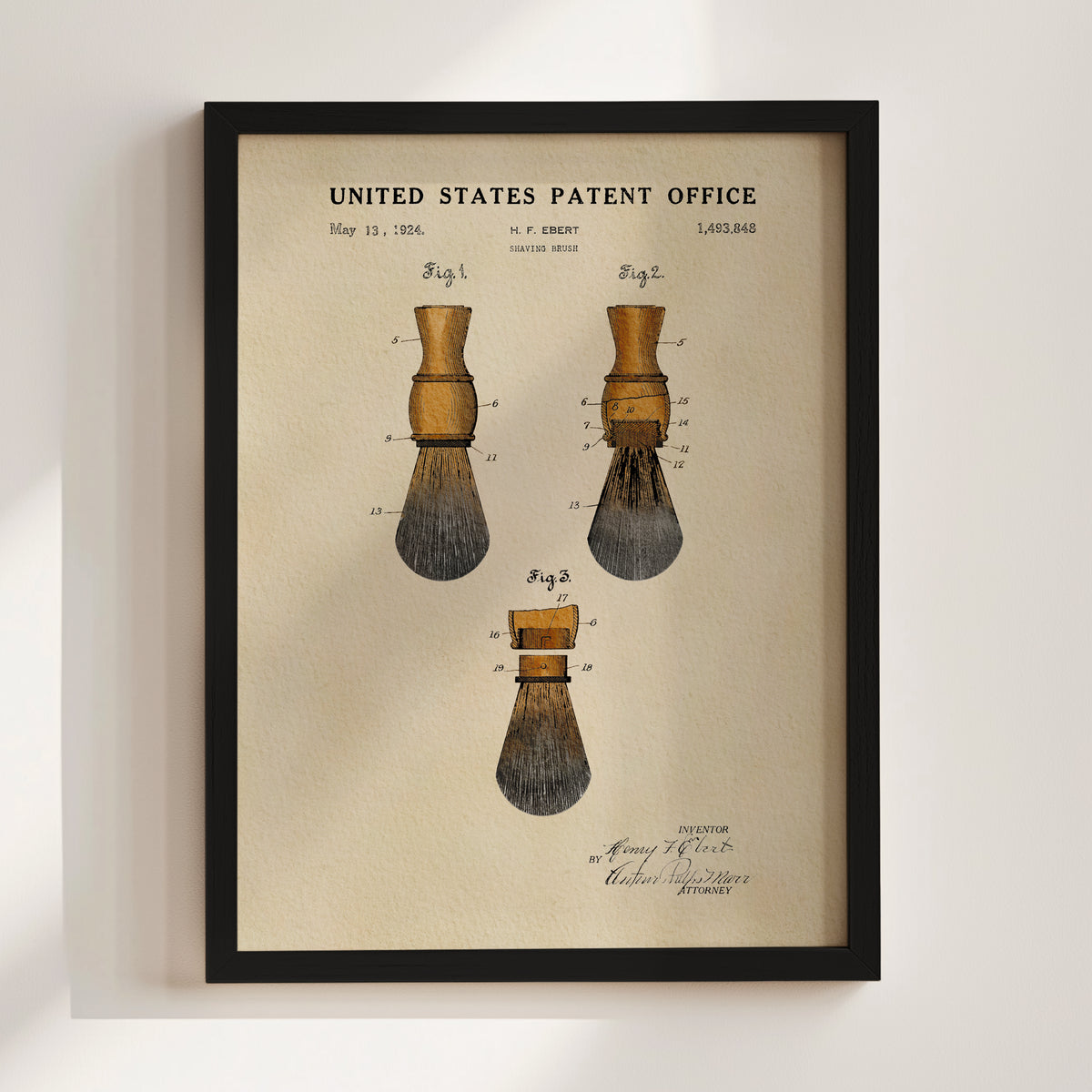 Shaving Brush (1924) patent art print