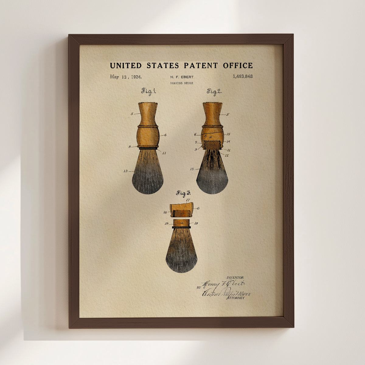 Shaving Brush (1924) patent art print