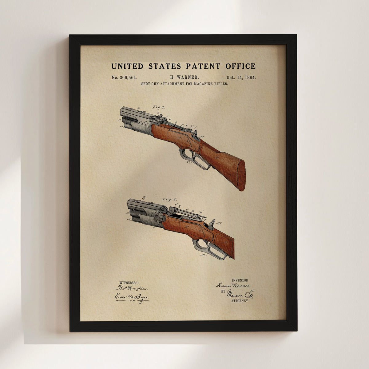 Shotgun (1884) patent art print
