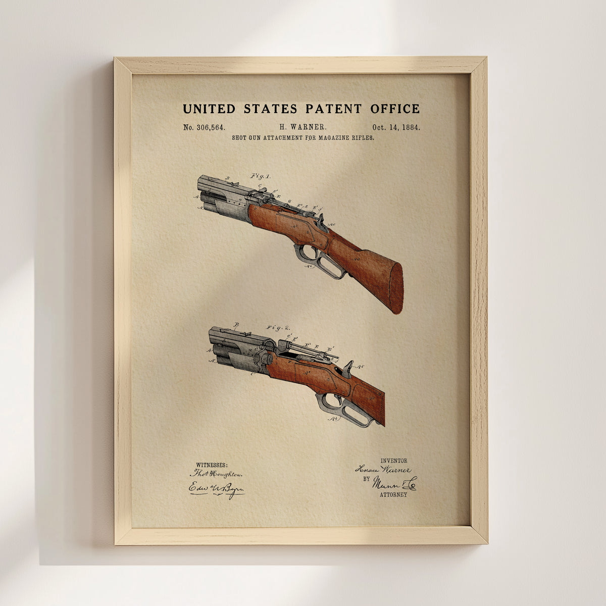 Shotgun (1884) patent art print