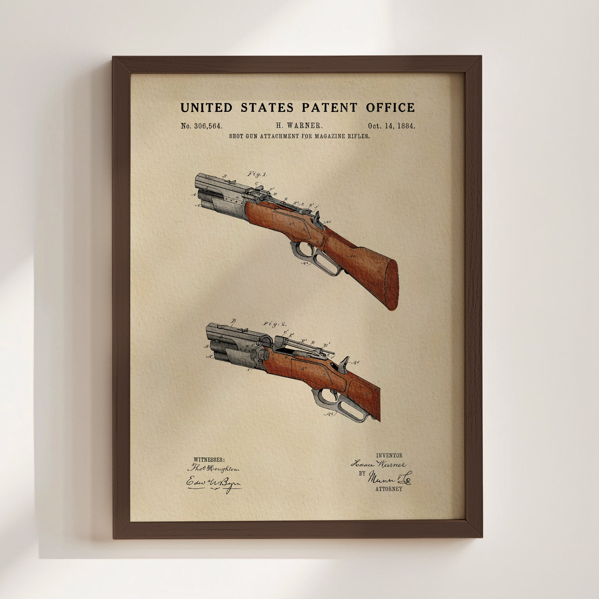 Shotgun (1884) patent art print