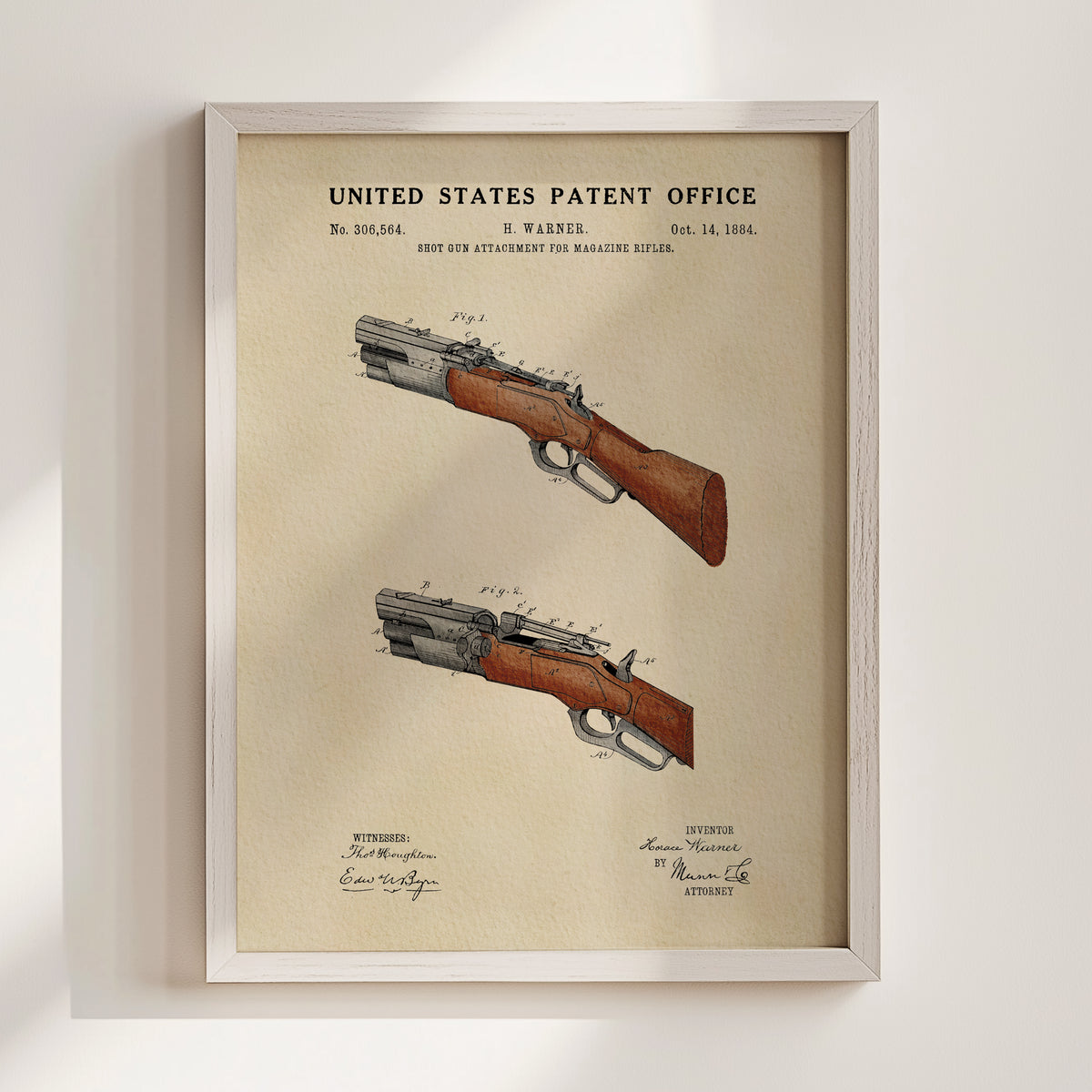 Shotgun (1884) patent art print