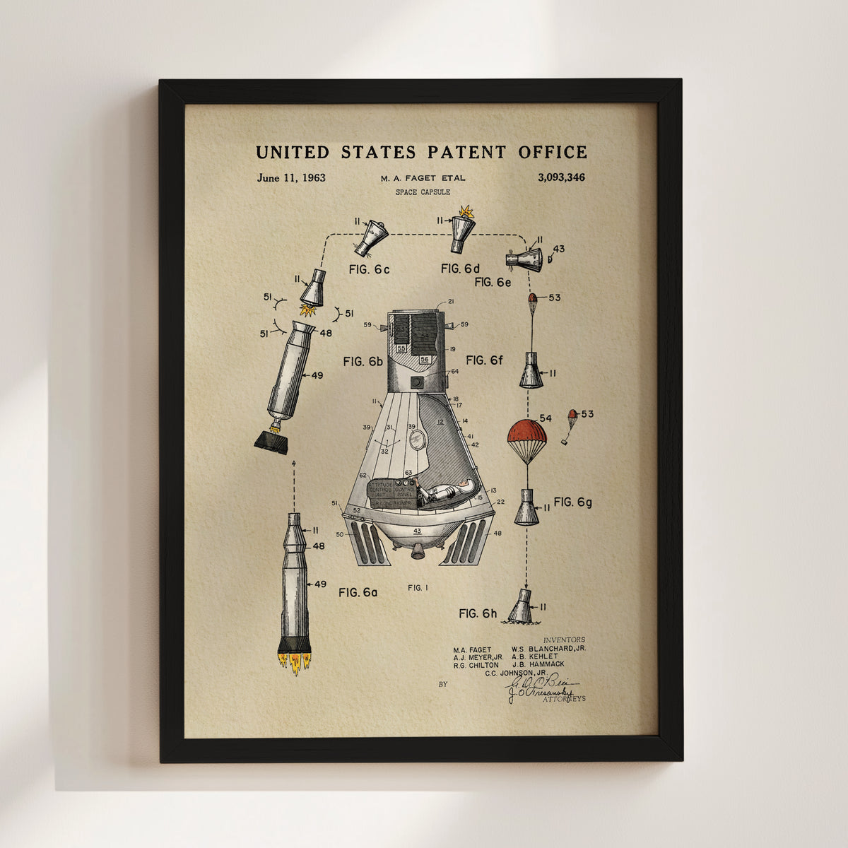 Space Capsule (1963) patent art print