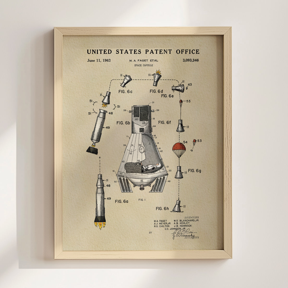 Space Capsule (1963) patent art print