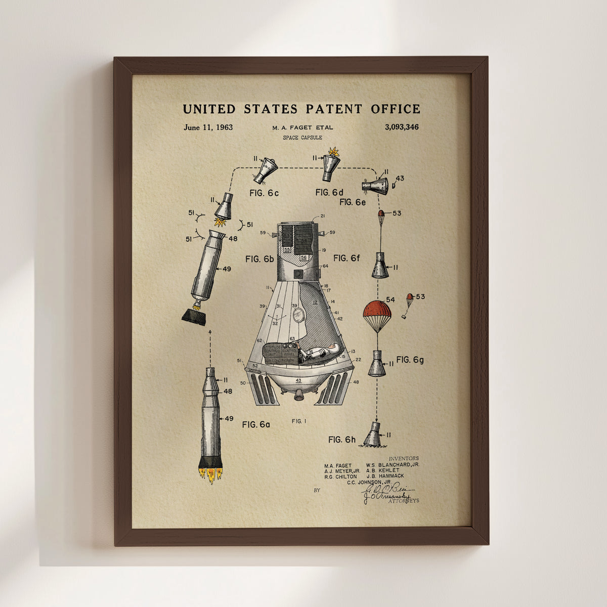 Space Capsule (1963) patent art print