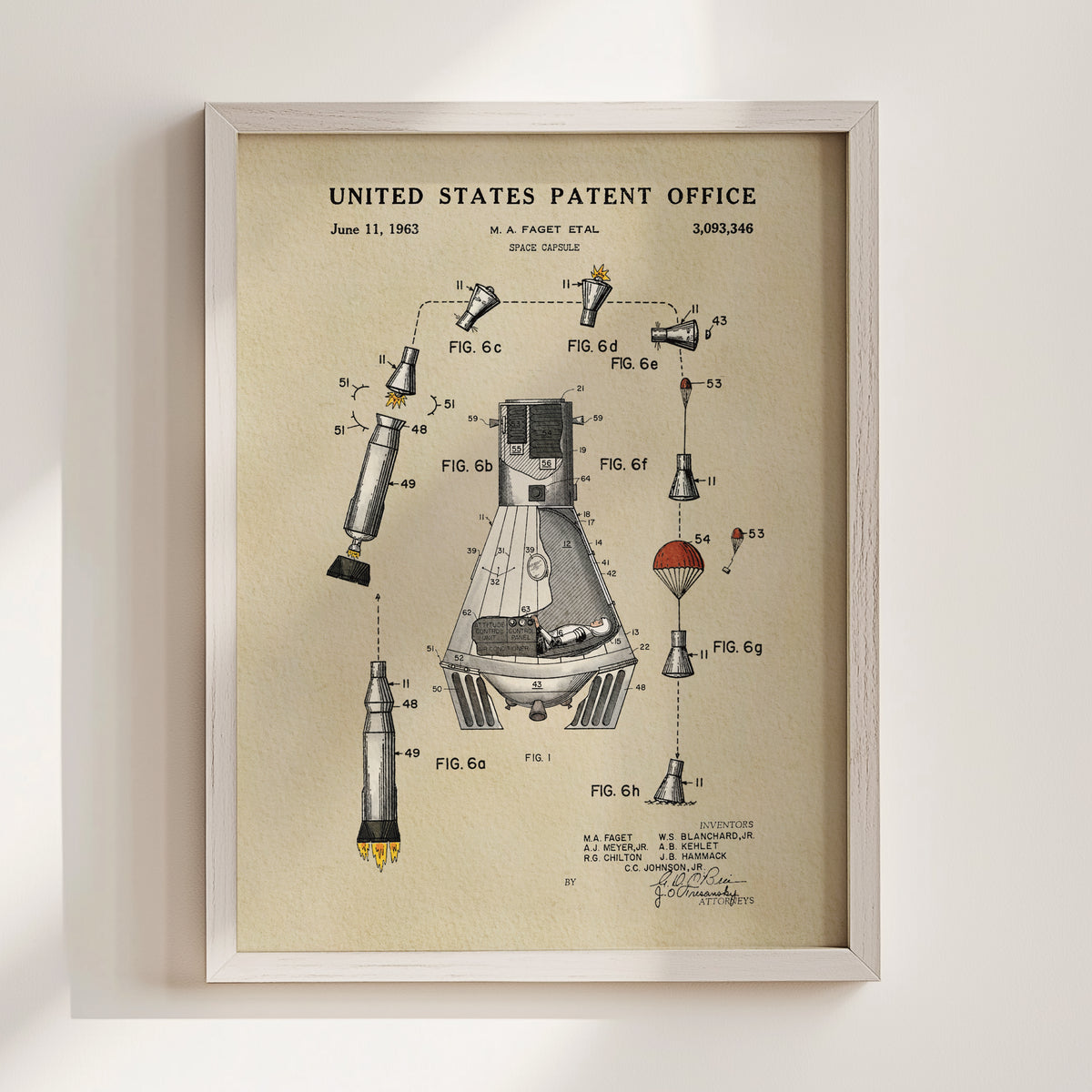 Space Capsule (1963) patent art print