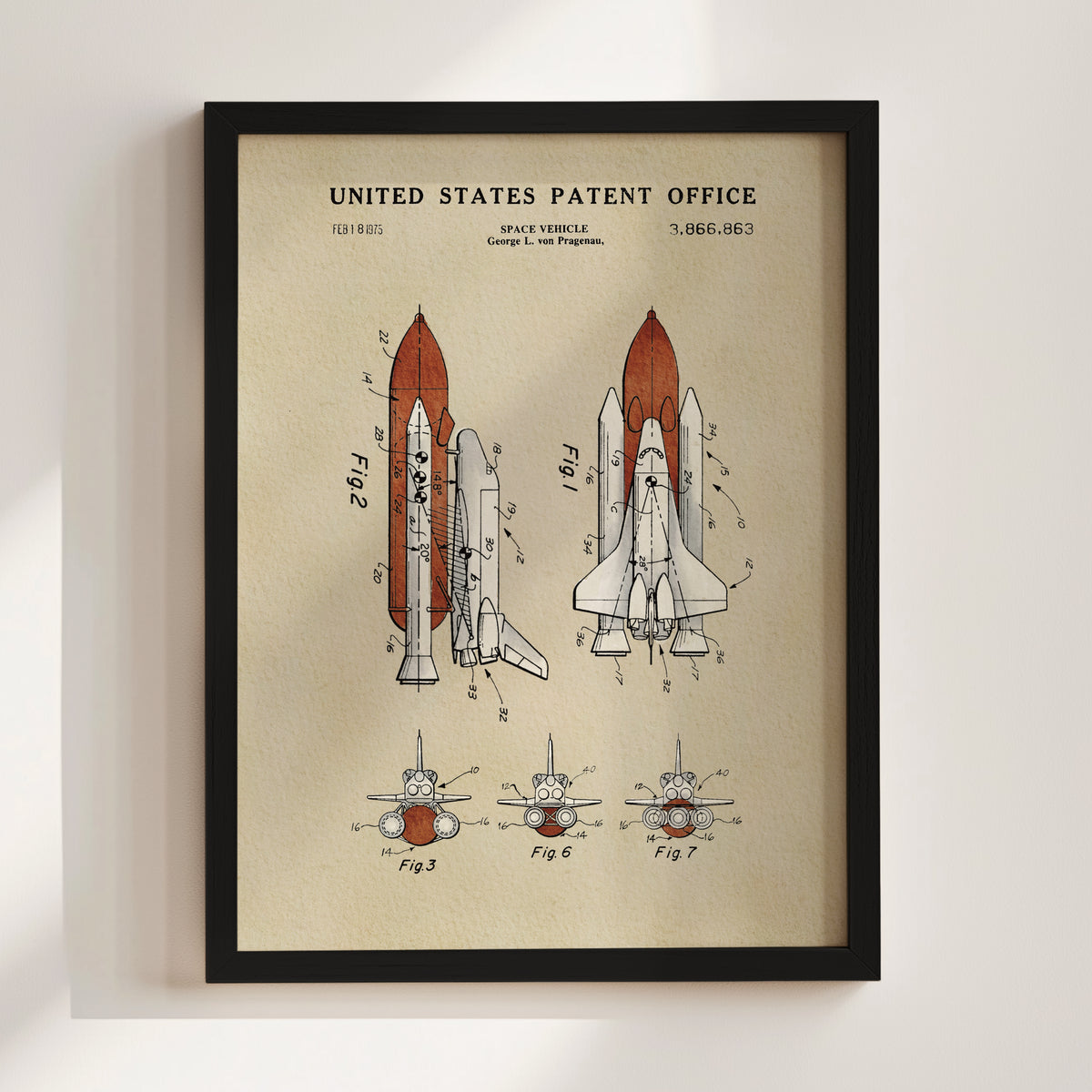 Space Shuttle (1975) patent art print