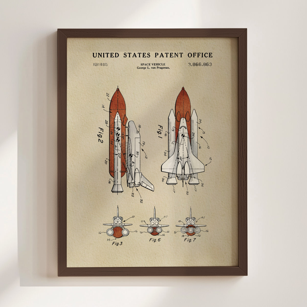 Space Shuttle (1975) patent art print