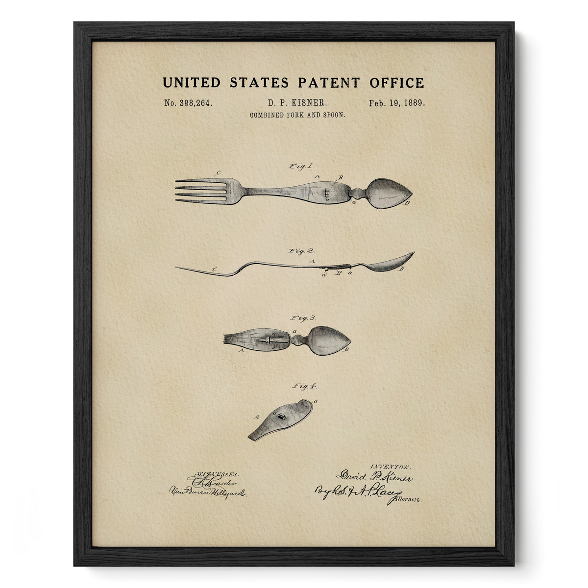 Spork (1889) patent art print