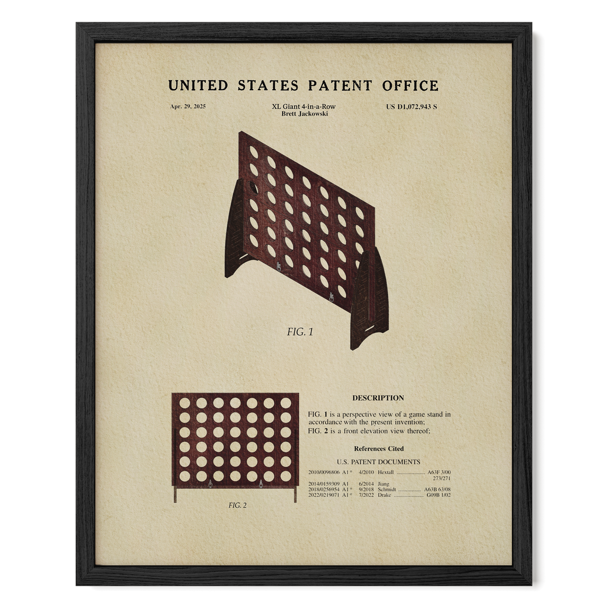 XL Giant 4-in-a-Row (2025) patent art print