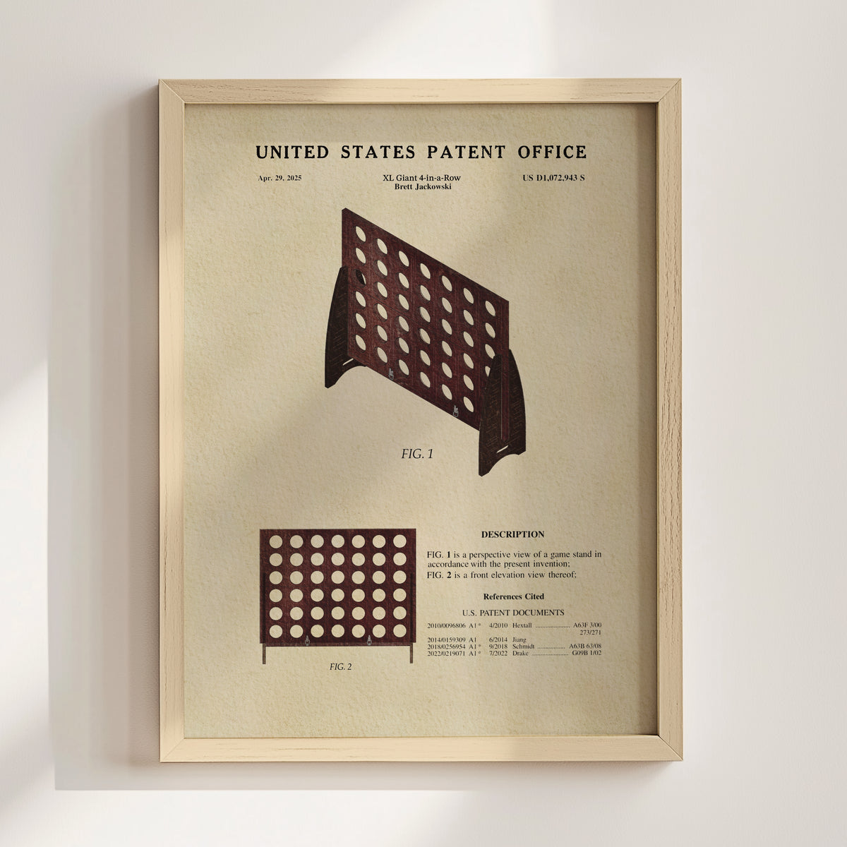 XL Giant 4-in-a-Row (2025) patent art print