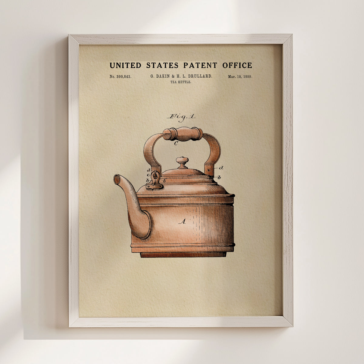 Tea Kettle (1889) patent art print