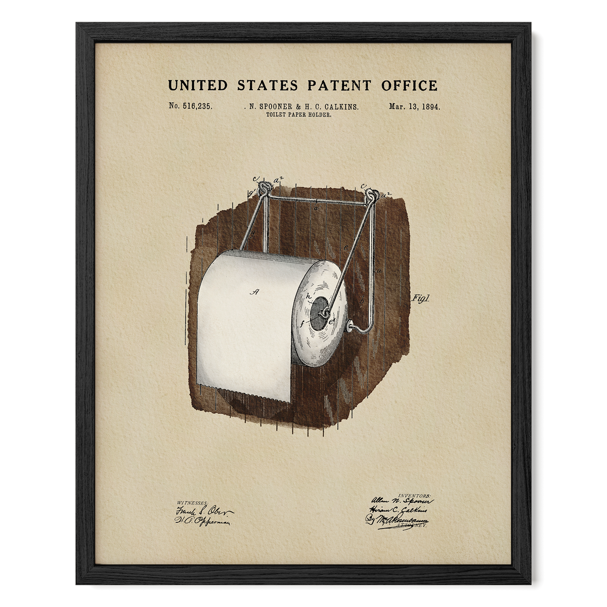 Toilet Paper Holder (1984) patent art print