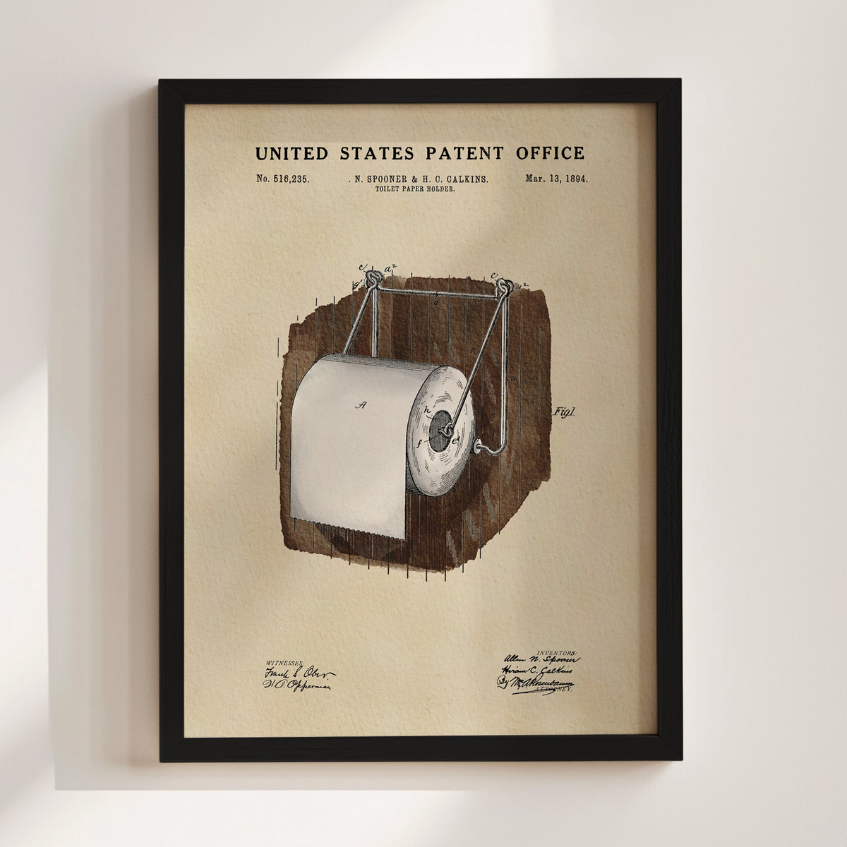 Toilet Paper Holder (1984) patent art print