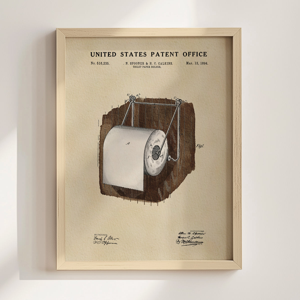 Toilet Paper Holder (1984) patent art print