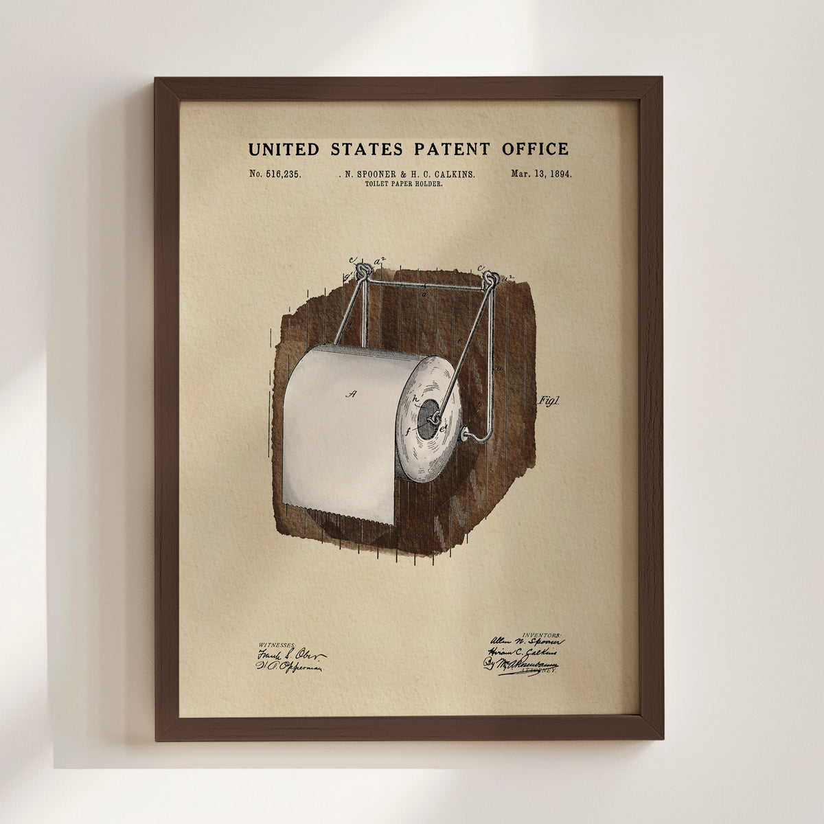 Toilet Paper Holder (1984) patent art print