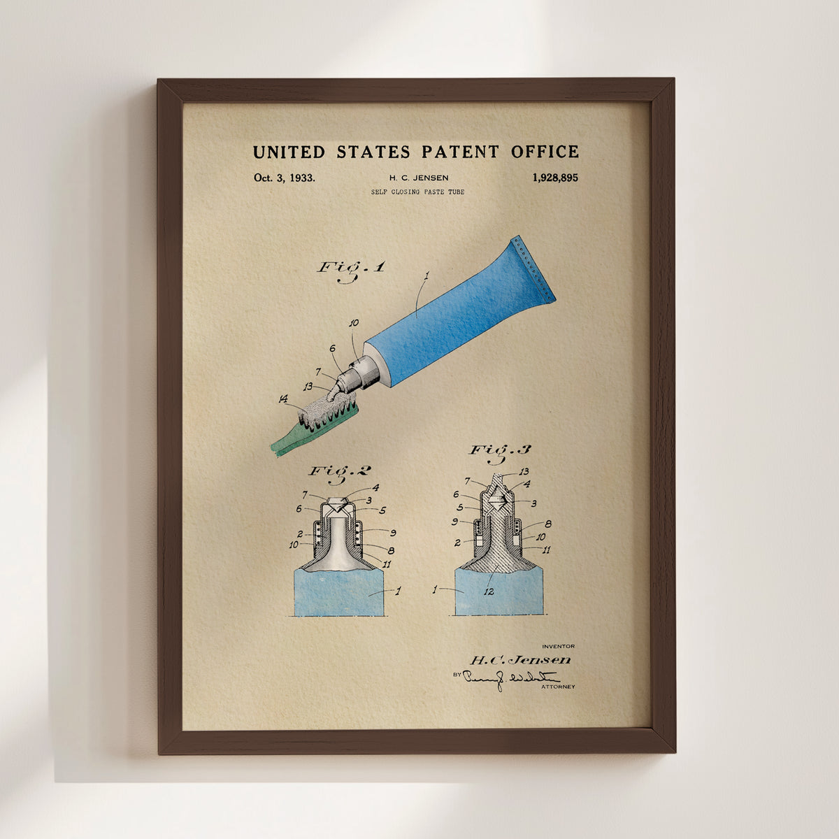 Toothpaste (1933) patent art print
