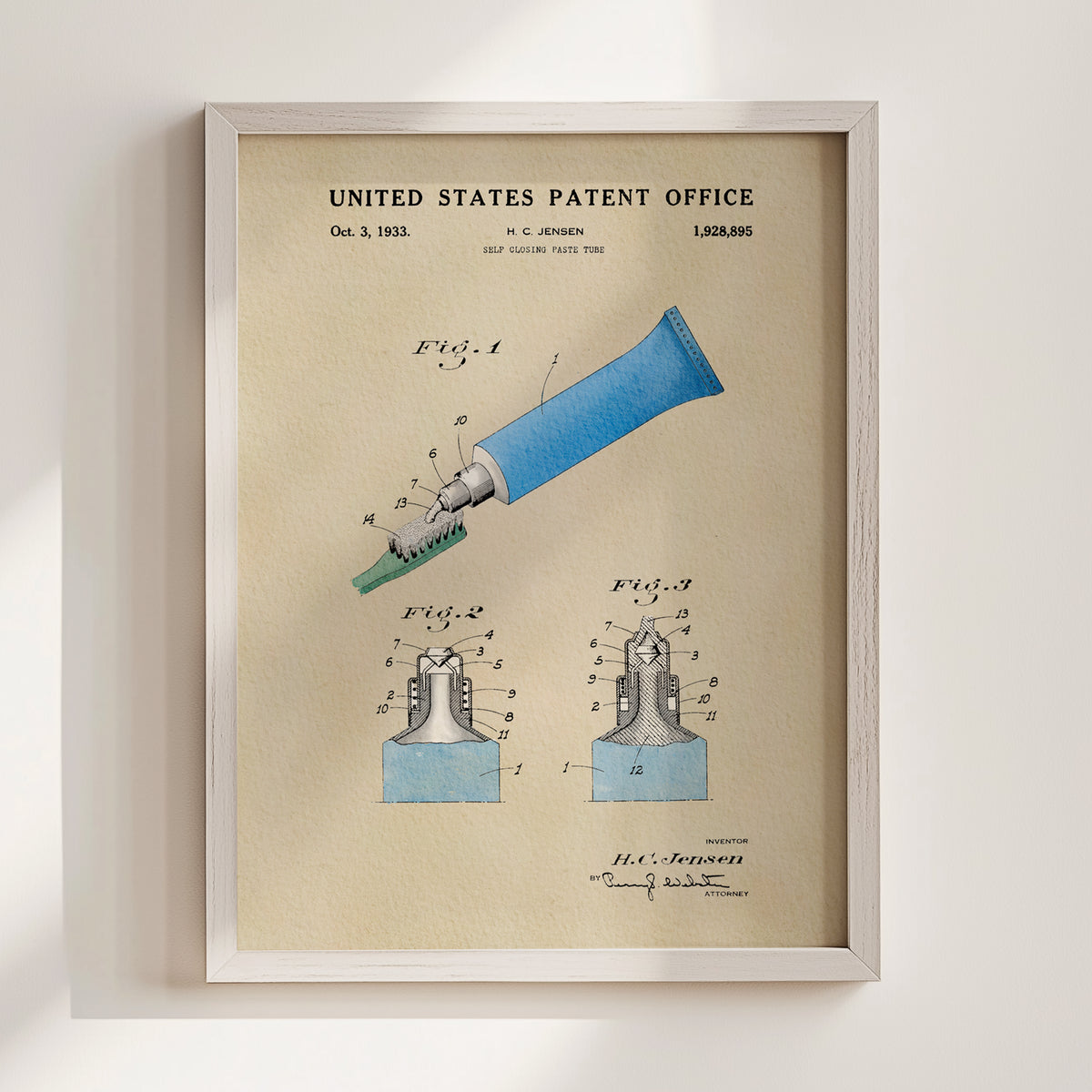 Toothpaste (1933) patent art print