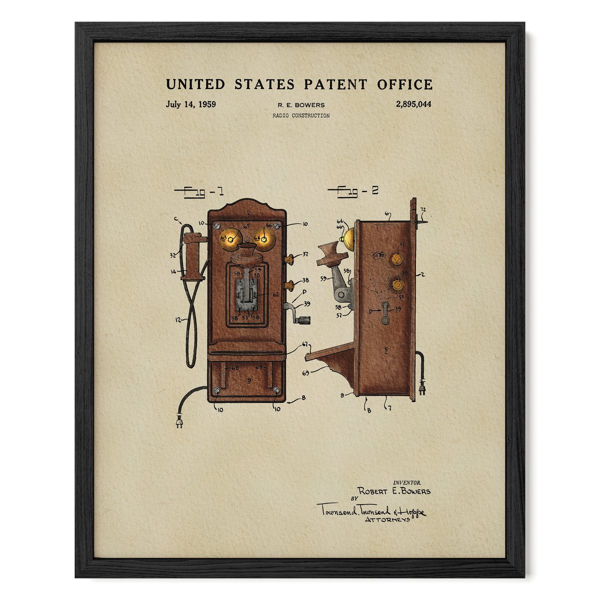 Vintage Telephone (1959) patent art print