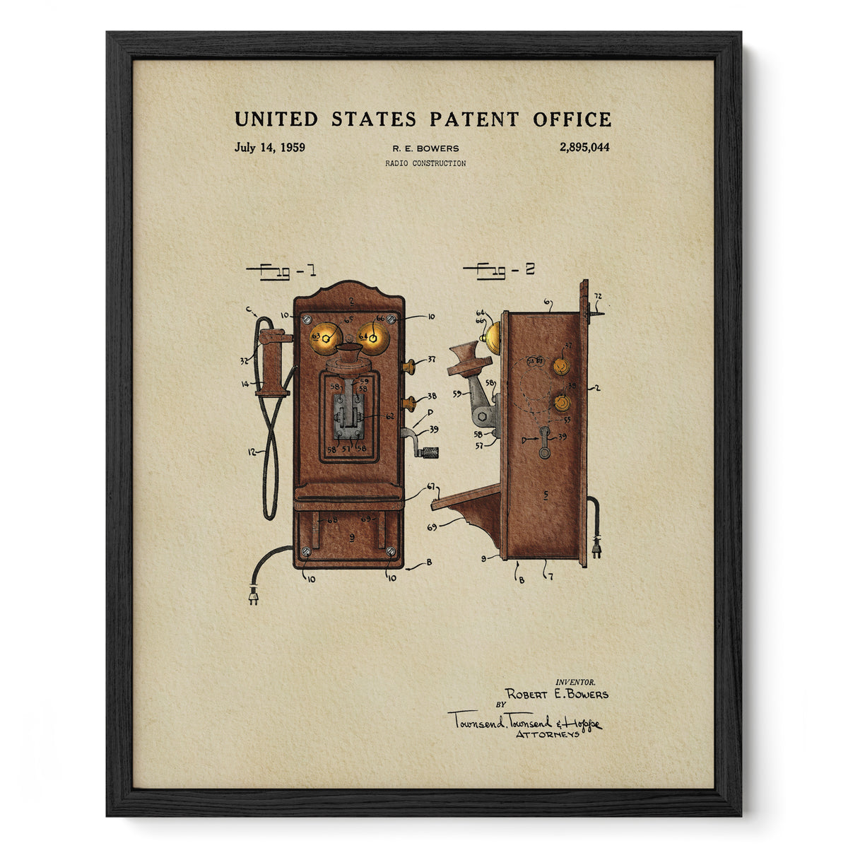 Vintage Telephone (1959) patent art print