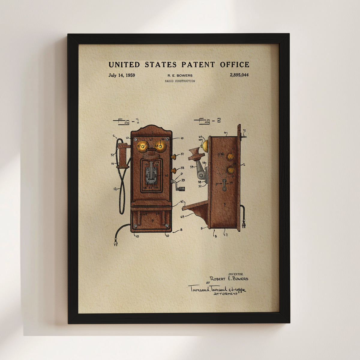 Vintage Telephone (1959) patent art print