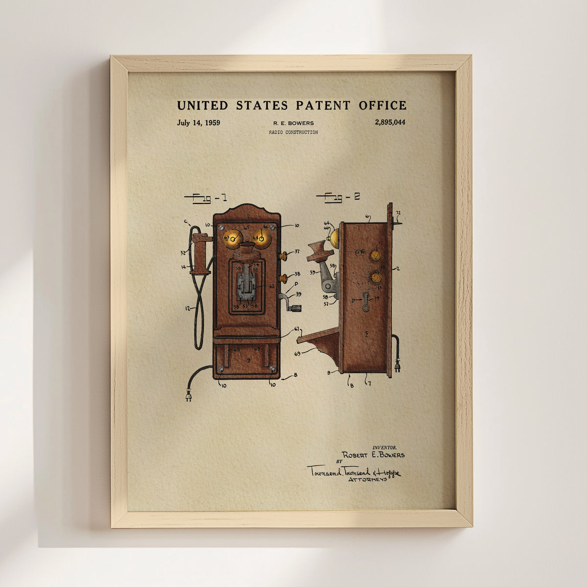 Vintage Telephone (1959) patent art print
