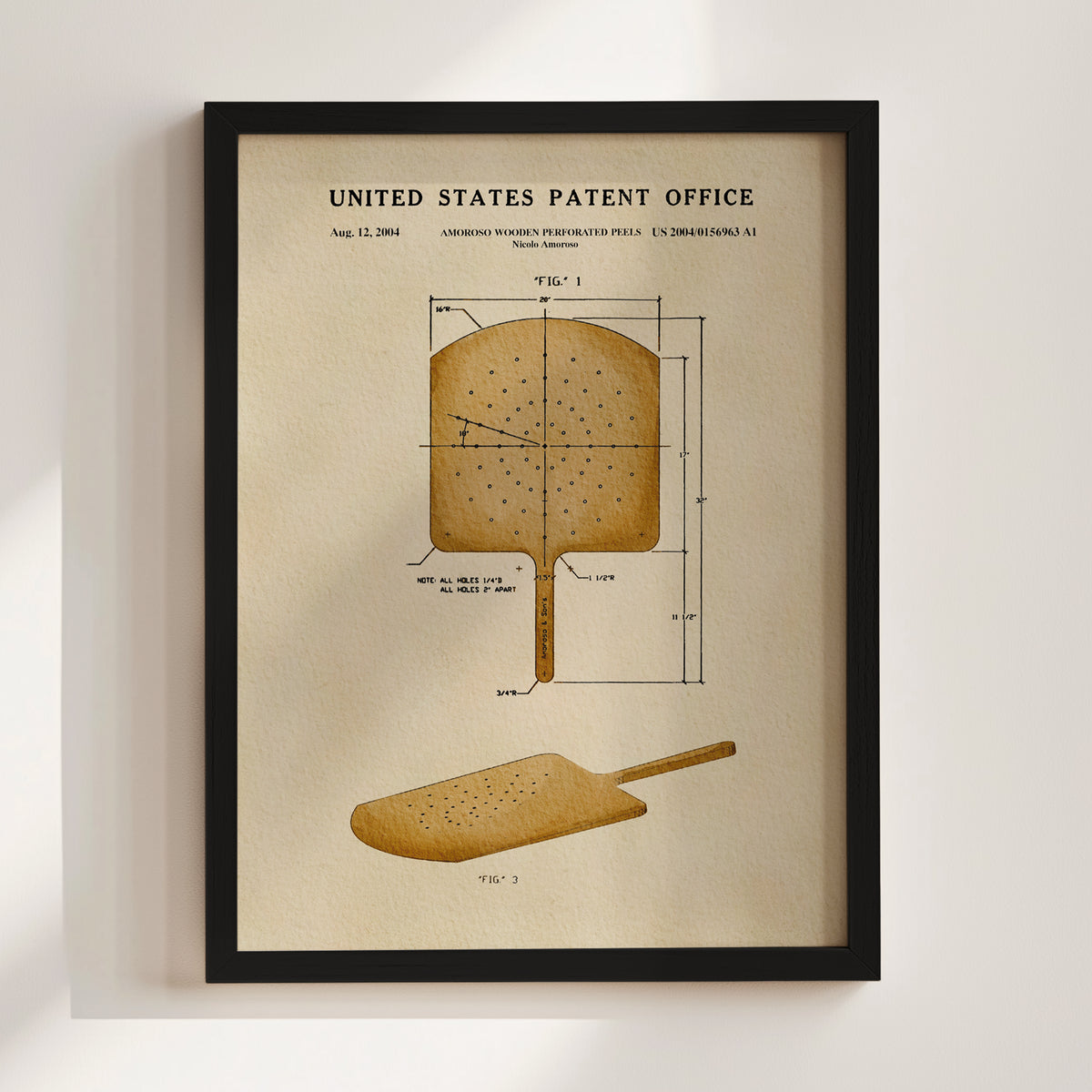 Wooden Pizza Peel (2004) patent art print
