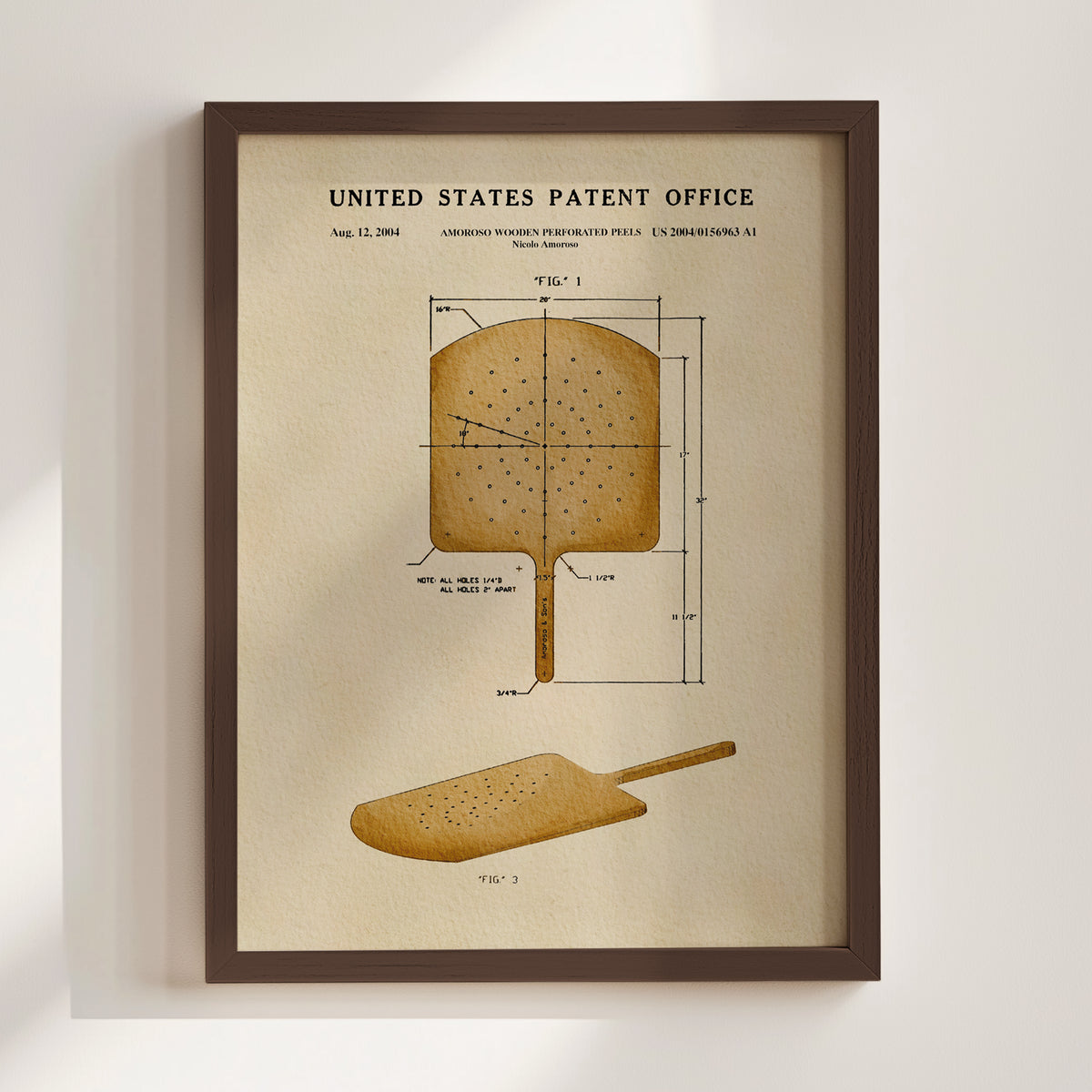 Wooden Pizza Peel (2004) patent art print