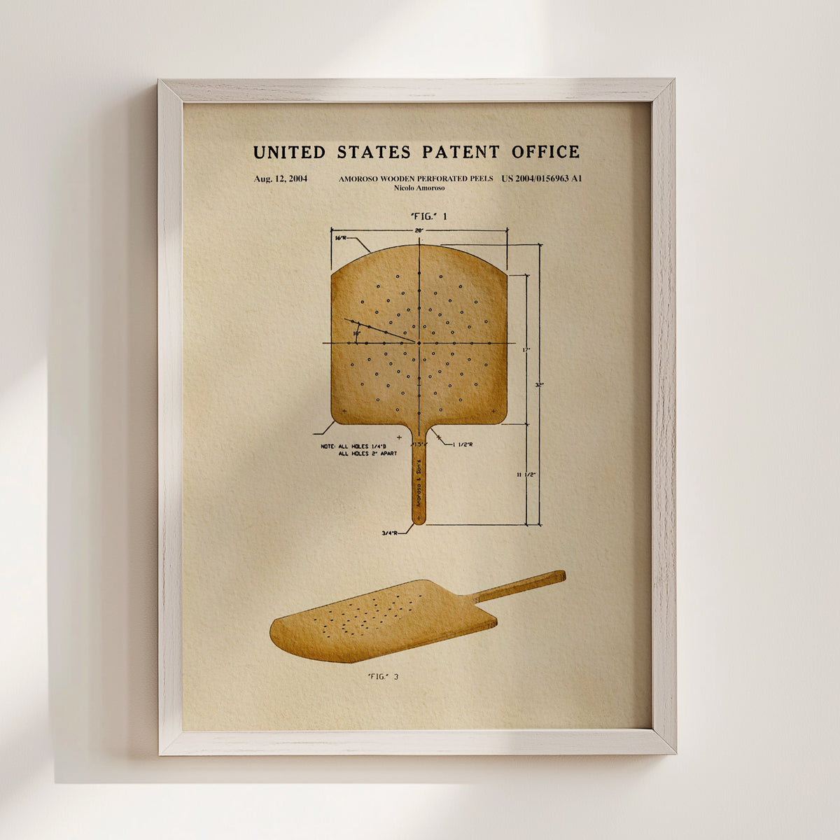 Wooden Pizza Peel (2004) patent art print