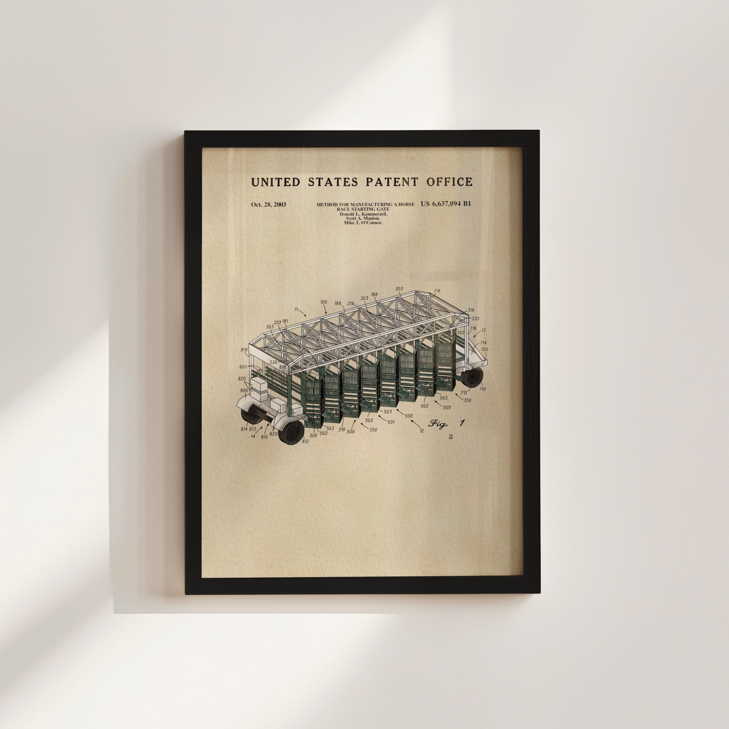 The image is a framed patent drawing depicting a structure with multiple levels and a grid-like pattern.