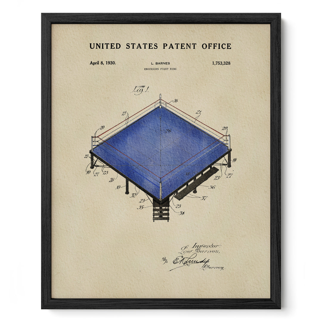 The image is a framed patent drawing depicting a blue structure with various technical drawings and annotations.