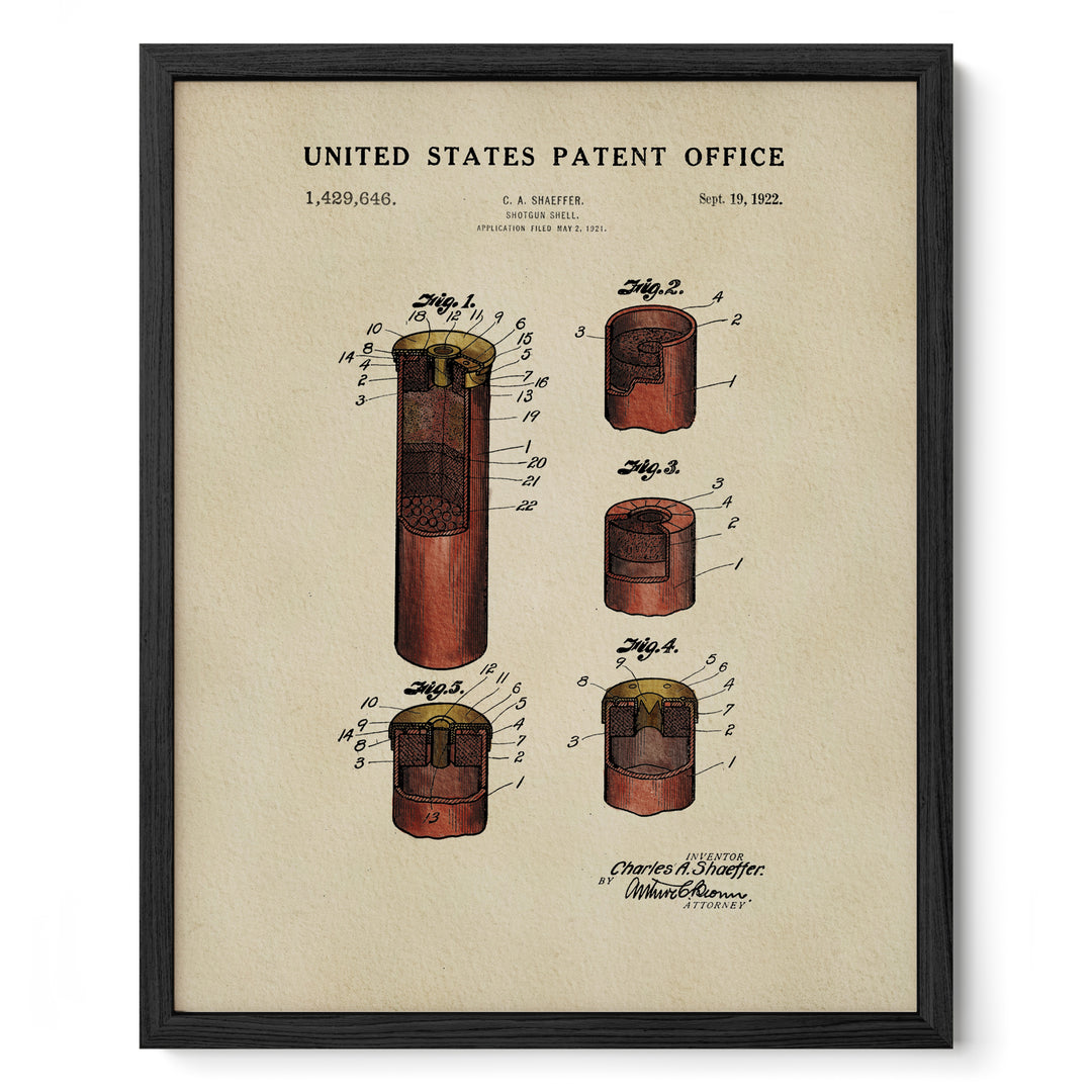The image is a framed patent drawing depicting a device with multiple components, including a cylindrical body, a circular opening, and a series of smaller cylindrical components.