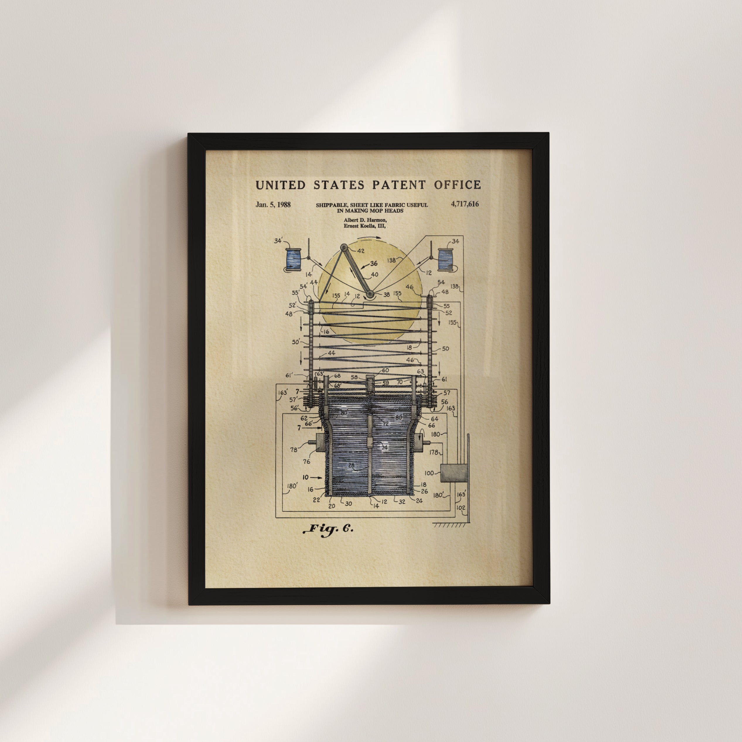 The image is a framed patent drawing depicting a technical drawing of a device with various components and labels.