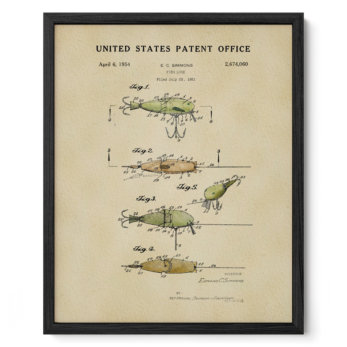 Fishing Lure (1954) Patent Art Print