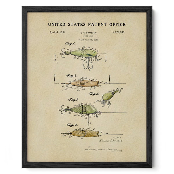 Fishing Lure (1954) Patent Print